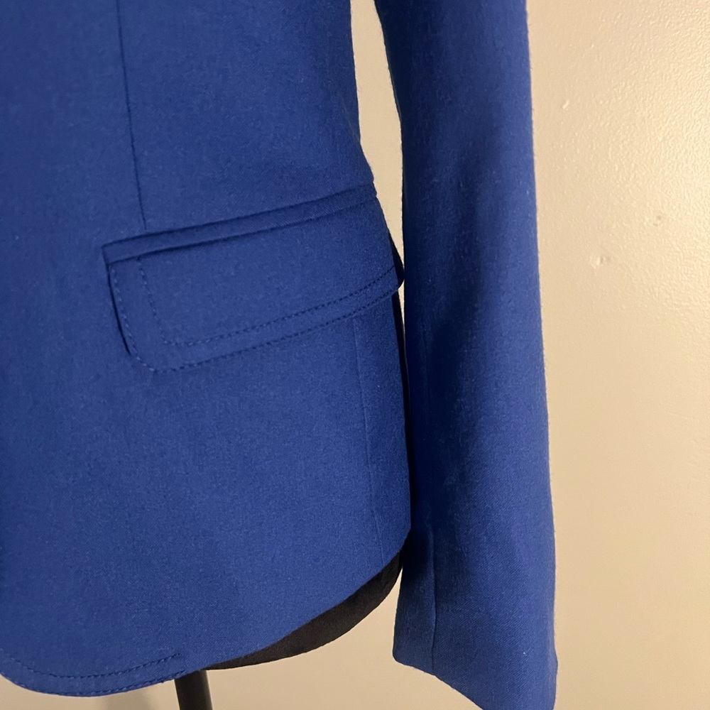 J. Crew Royal Blue Preppy Wool Schoolboy Blazer Size 4 Tailored Academia - Picture 4 of 8